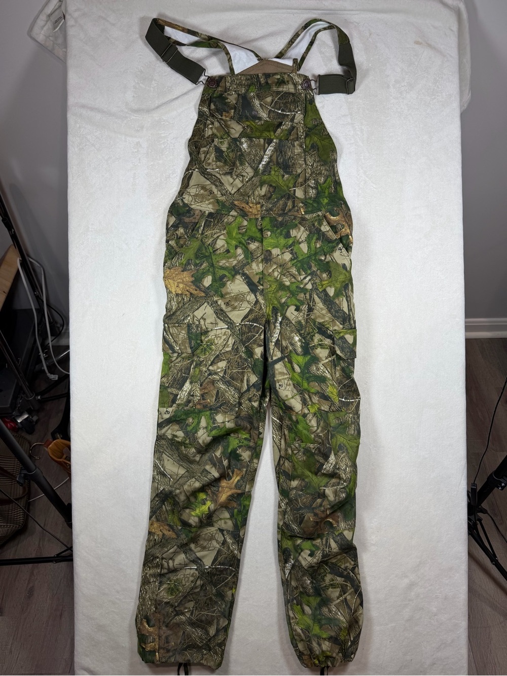 RedHead SilentHide Men's Size Small Camo Hunting Bib Overalls - Green/Brown/Tan